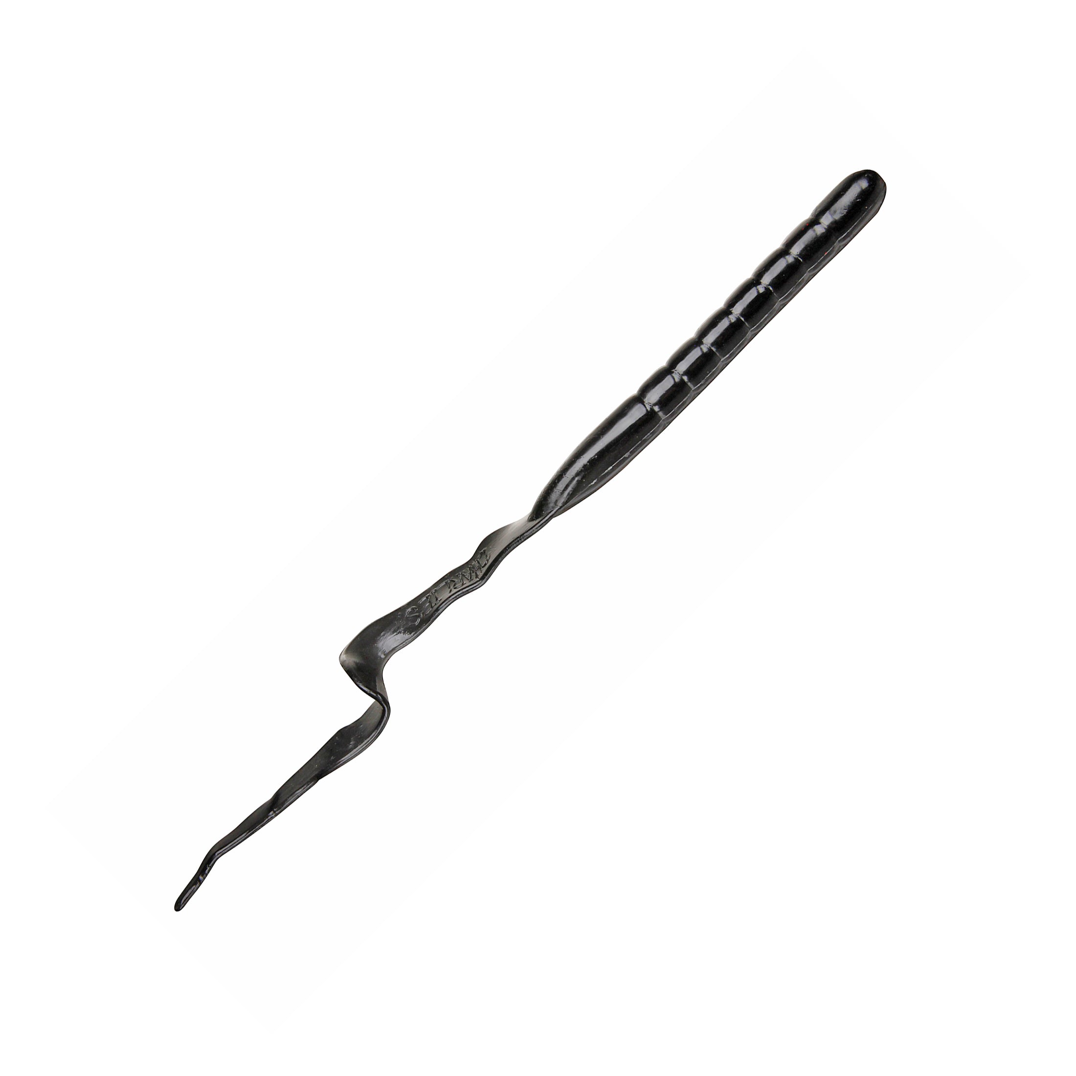 10" swimming worm soft bait in plain black color