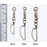 heavy duty BB Snap Swivels 6mm 7mm 9mm size chart