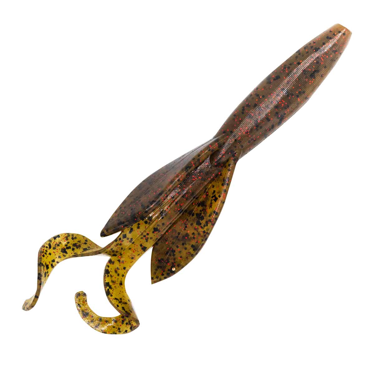 Brush Buster Green Pumpkin Red Flake fishing soft bait