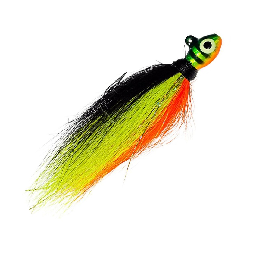 Charlies Pompano Bucktail Jig Fire Tiger