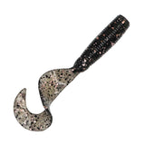 Charlies Worms 5" grub Smoke Black