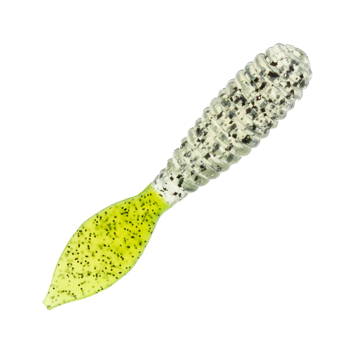 Charlies Worms Spade Tail Grub Salt Pepper Chartreuse