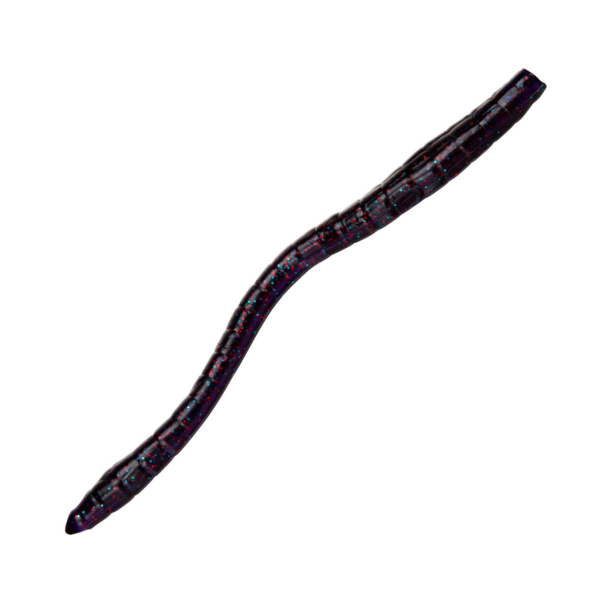 charlie's worms Finesse Worm Black grape green glitter