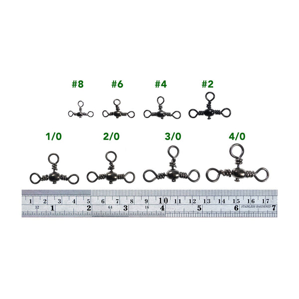Barrel Swivels pack of 12 available in sizes 4/0 to number 8
