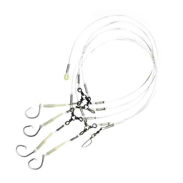 Deep Drop Rig 200lb Mono, 4, 9/0 Hooks: Deep Drop Rig Setup