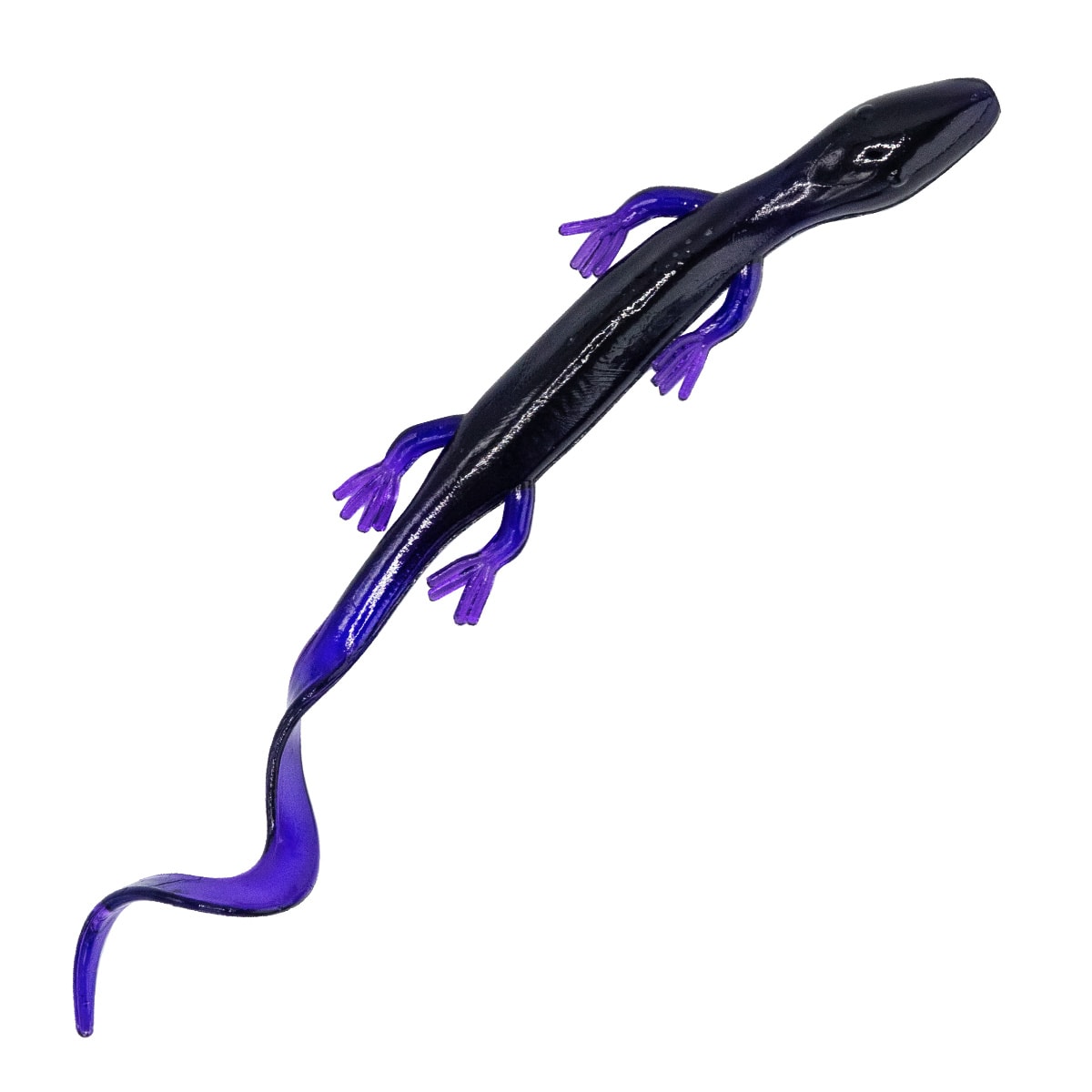 Charlie's Worms Gecko soft bait in black grape color