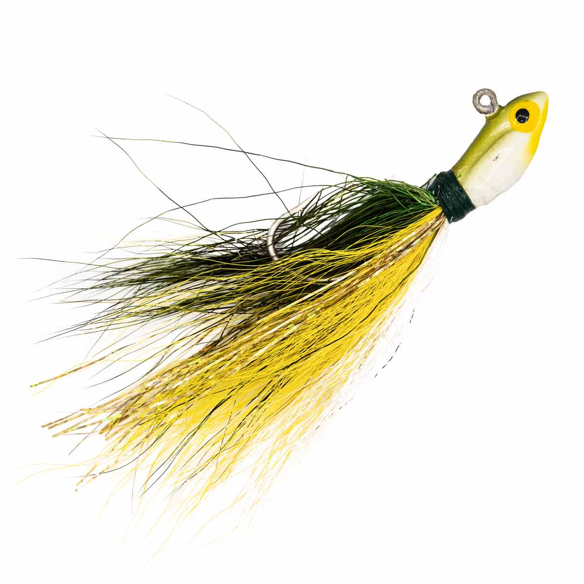 Charlie's 1/4 oz Potbelly Bucktail Jig - Green/Yellow/White