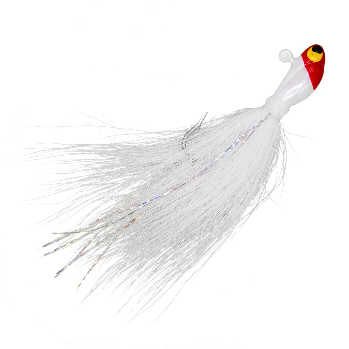 potbelly bucktail jig 1/4 oz white red