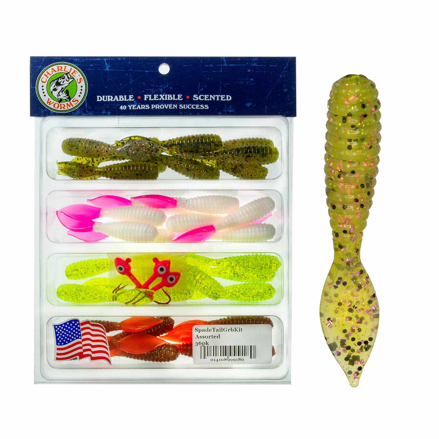 5 Curly-Tail Grub (10 Pack) - Root Beer Green