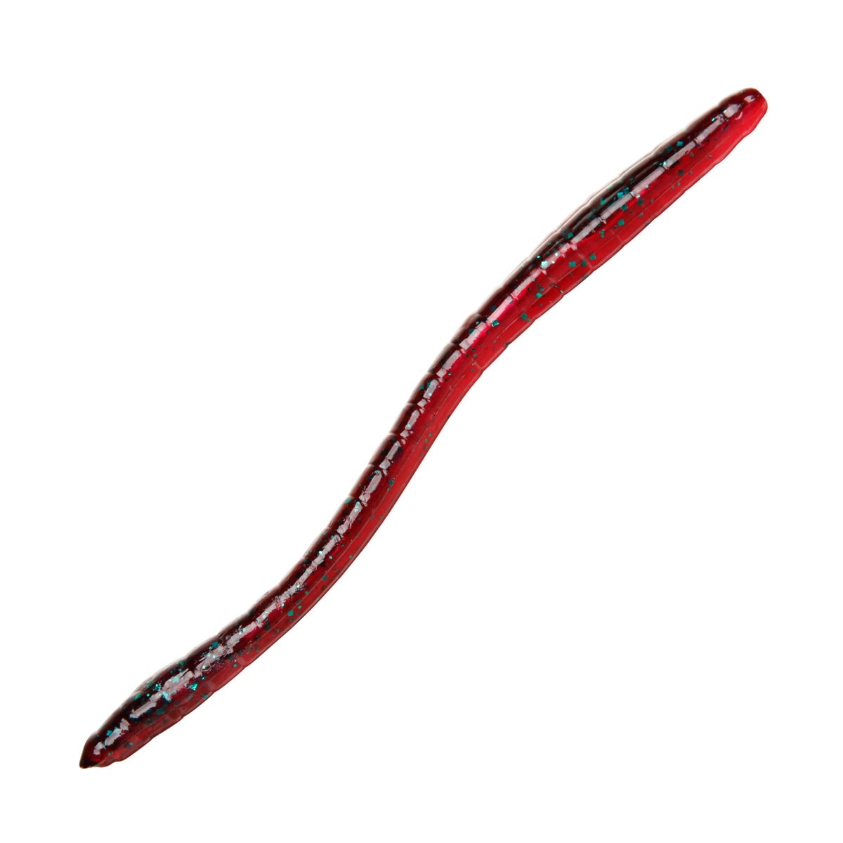 Finesse Worm Red Shad green glitter