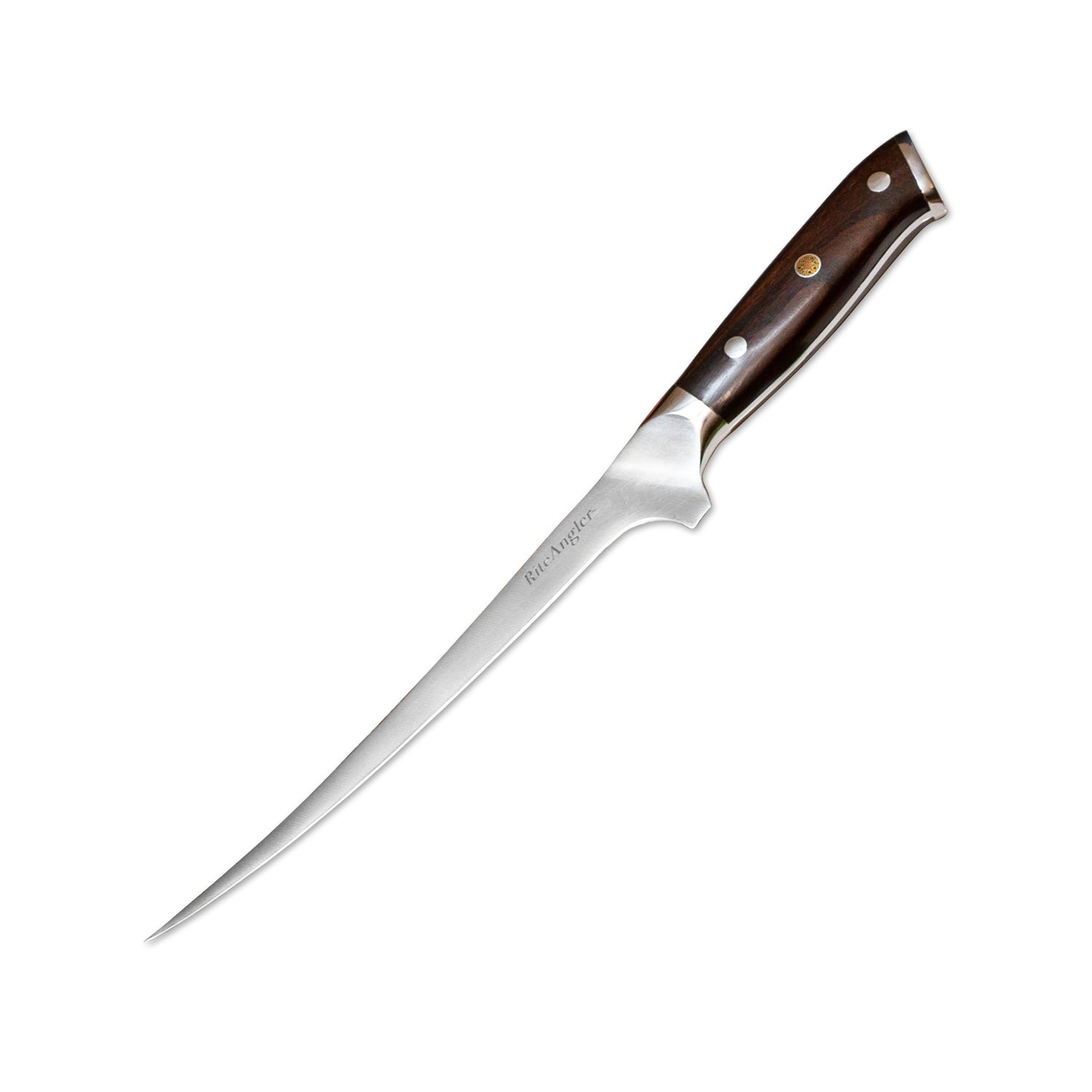 rite angler german steel fillet knife 8" sandalwood handle