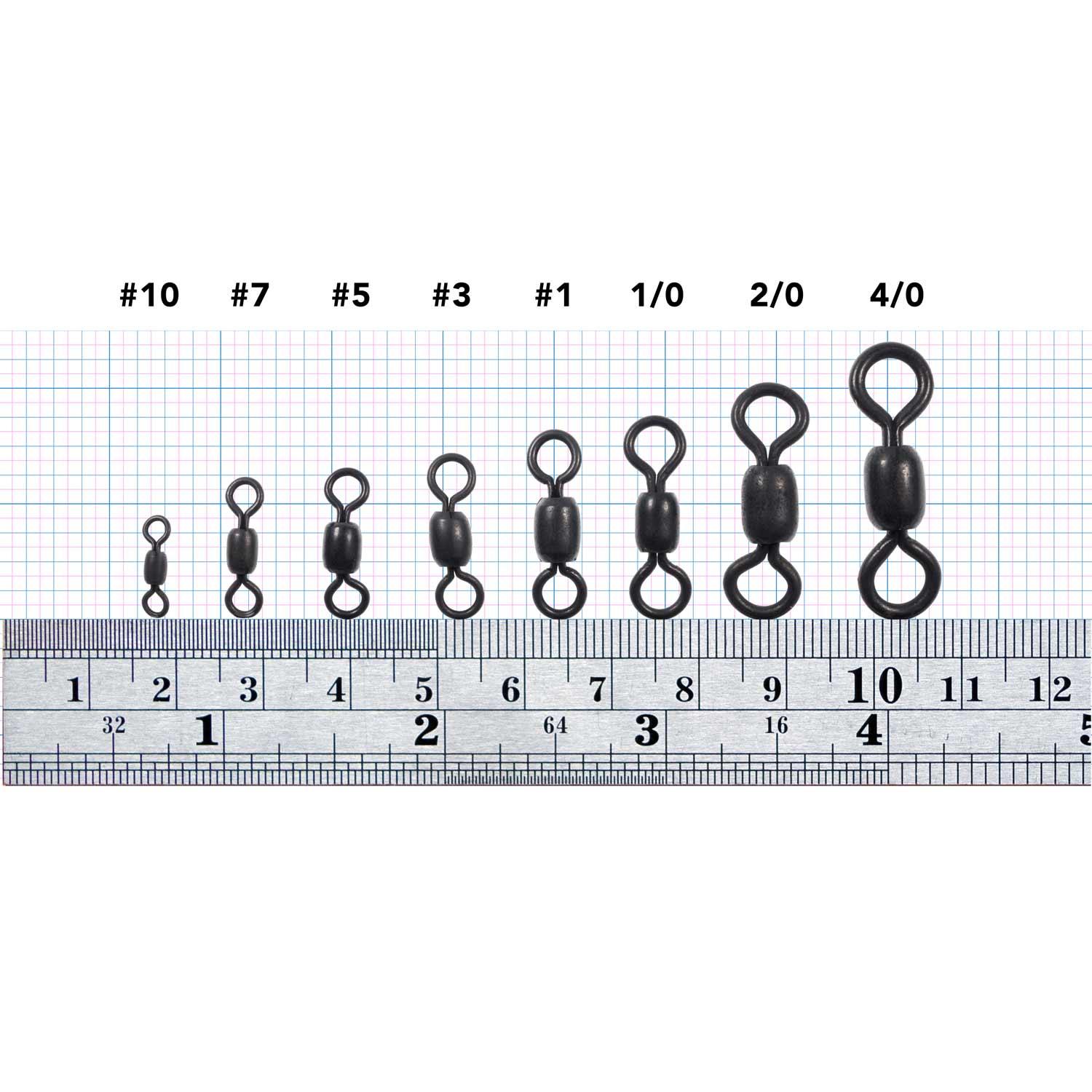thumbnail image 2 of OCEANER Black Barrel Swivels Fishing Rig - 72pc Sizes #14 To #2/0 2 of 5
