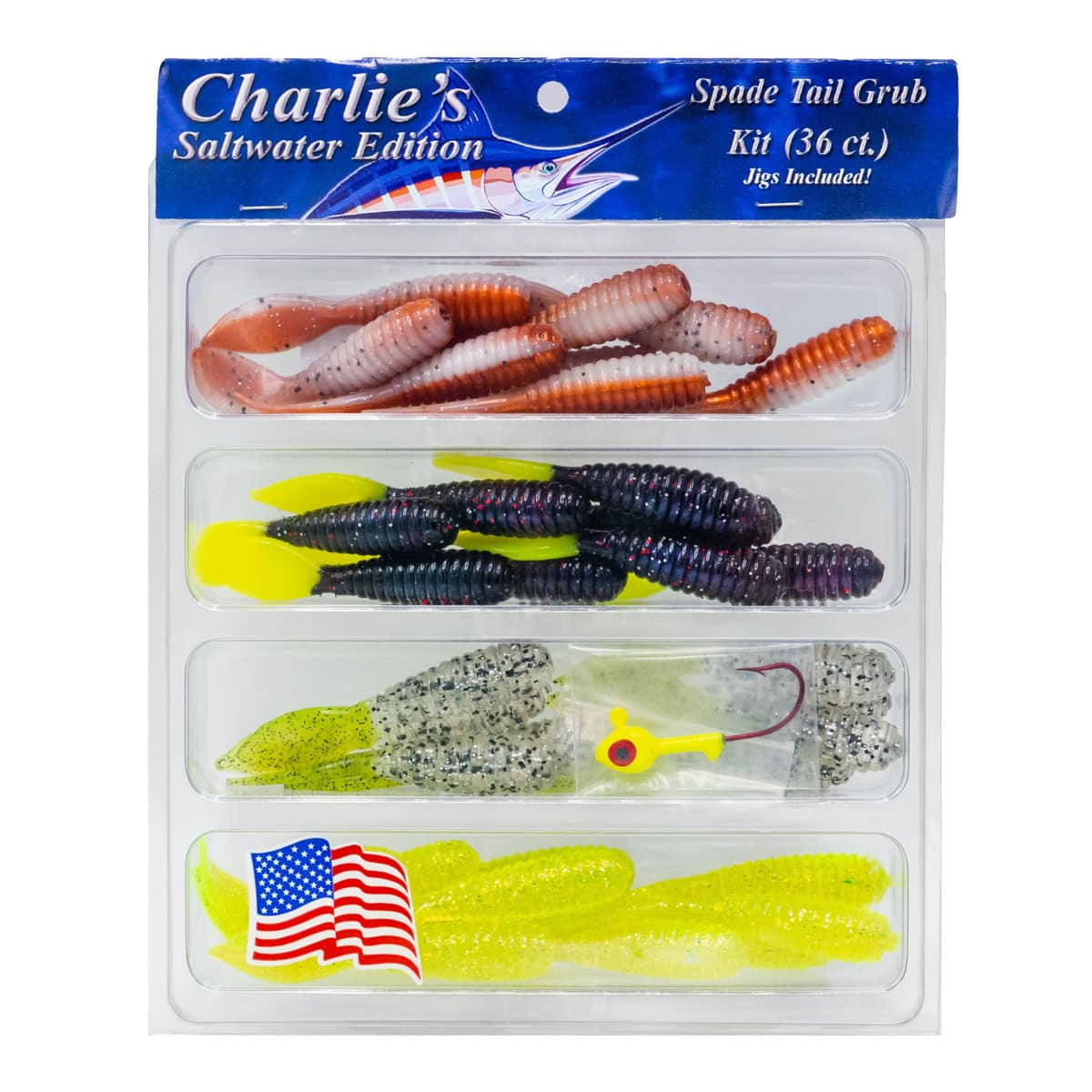 cheap fishing lures supplies Spade Tail Grub Kit (36 pieces) – Rite Angler